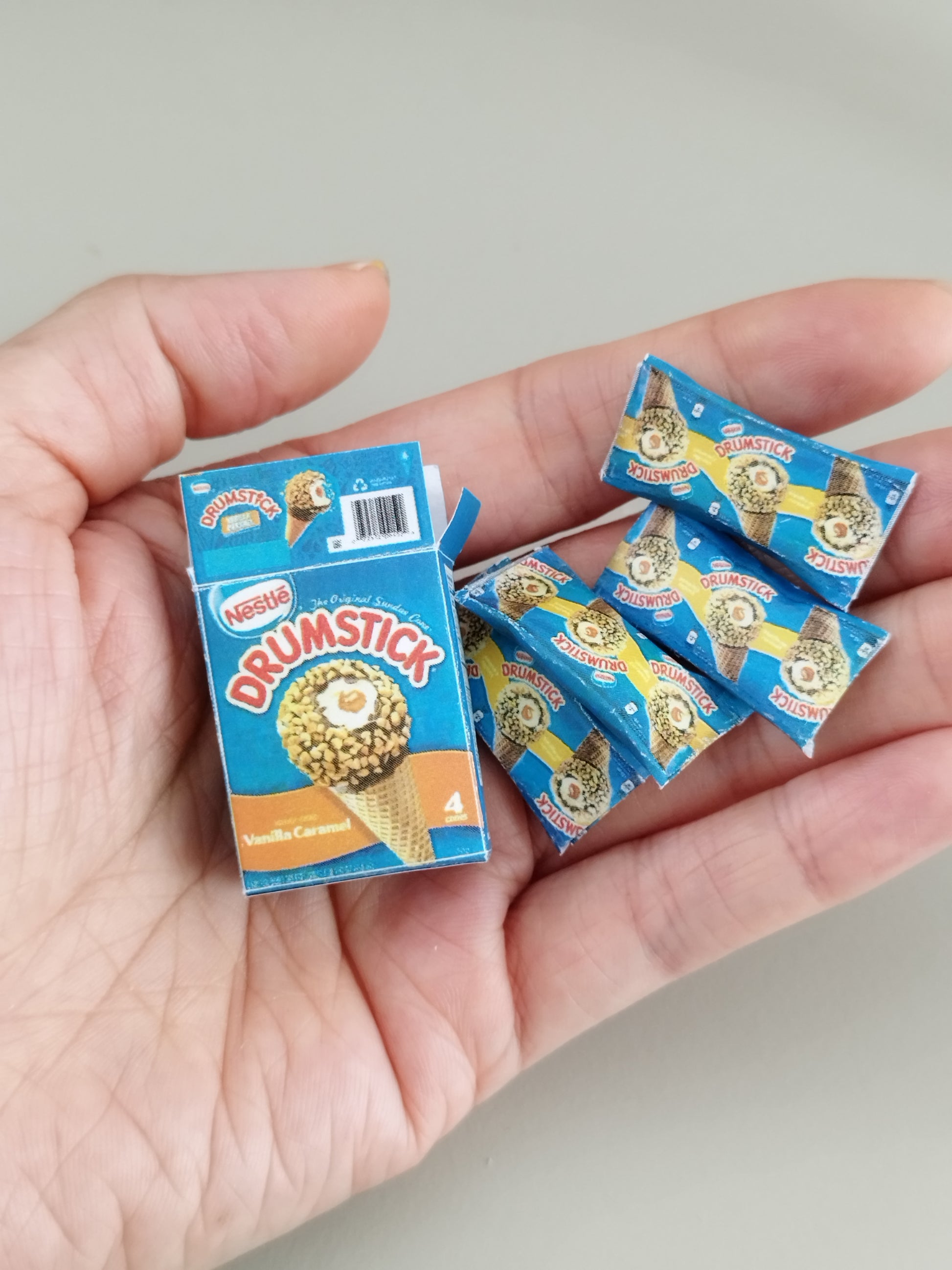 1 6 Scale,  Ice Cream Set for Dollhouses - Printable Mini Snack Items for Supermarket Scenes and Kitchen Play