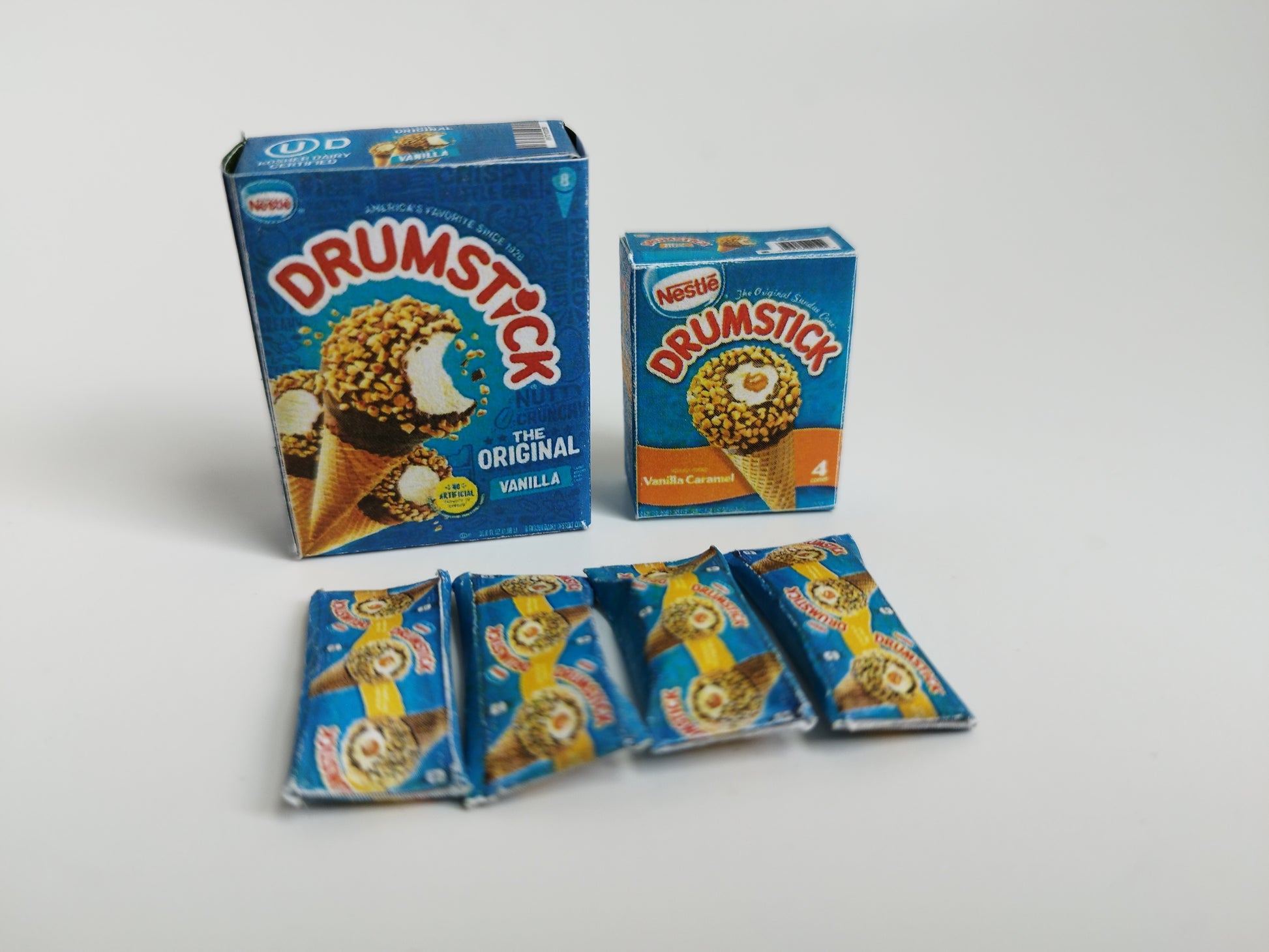 1 6 Scale,  Ice Cream Set for Dollhouses - Printable Mini Snack Items for Supermarket Scenes and Kitchen Play