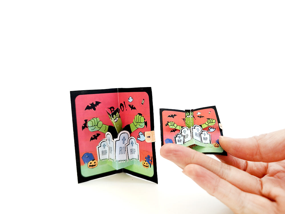 Large & mini Halloween Pop-up card, DIY card, customize card, mini card, Pop-Up card template