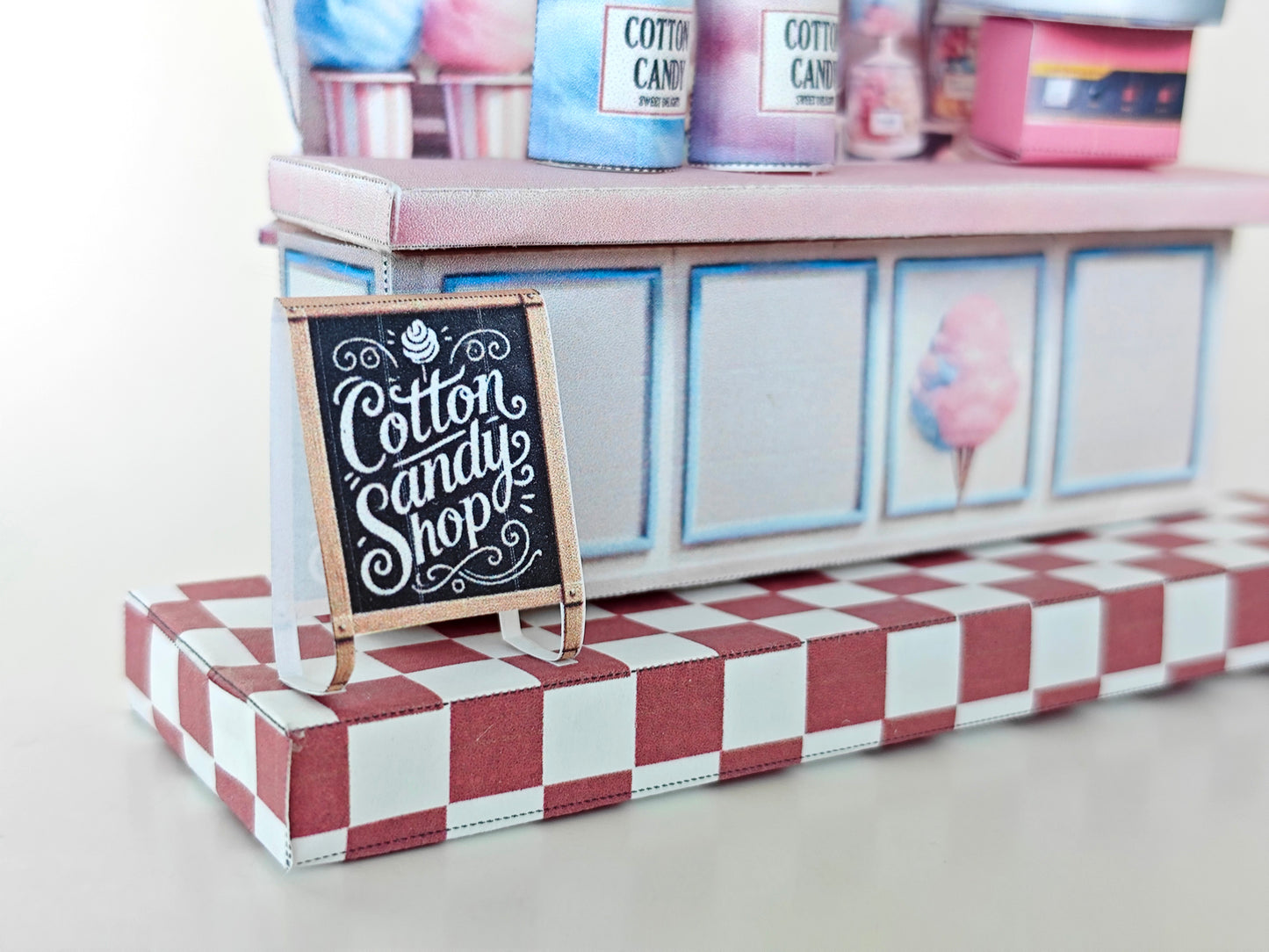 - PickScene Pinky Cotton Candy Shop- DIY miniature scenery kit, instant download template, gift, miniature