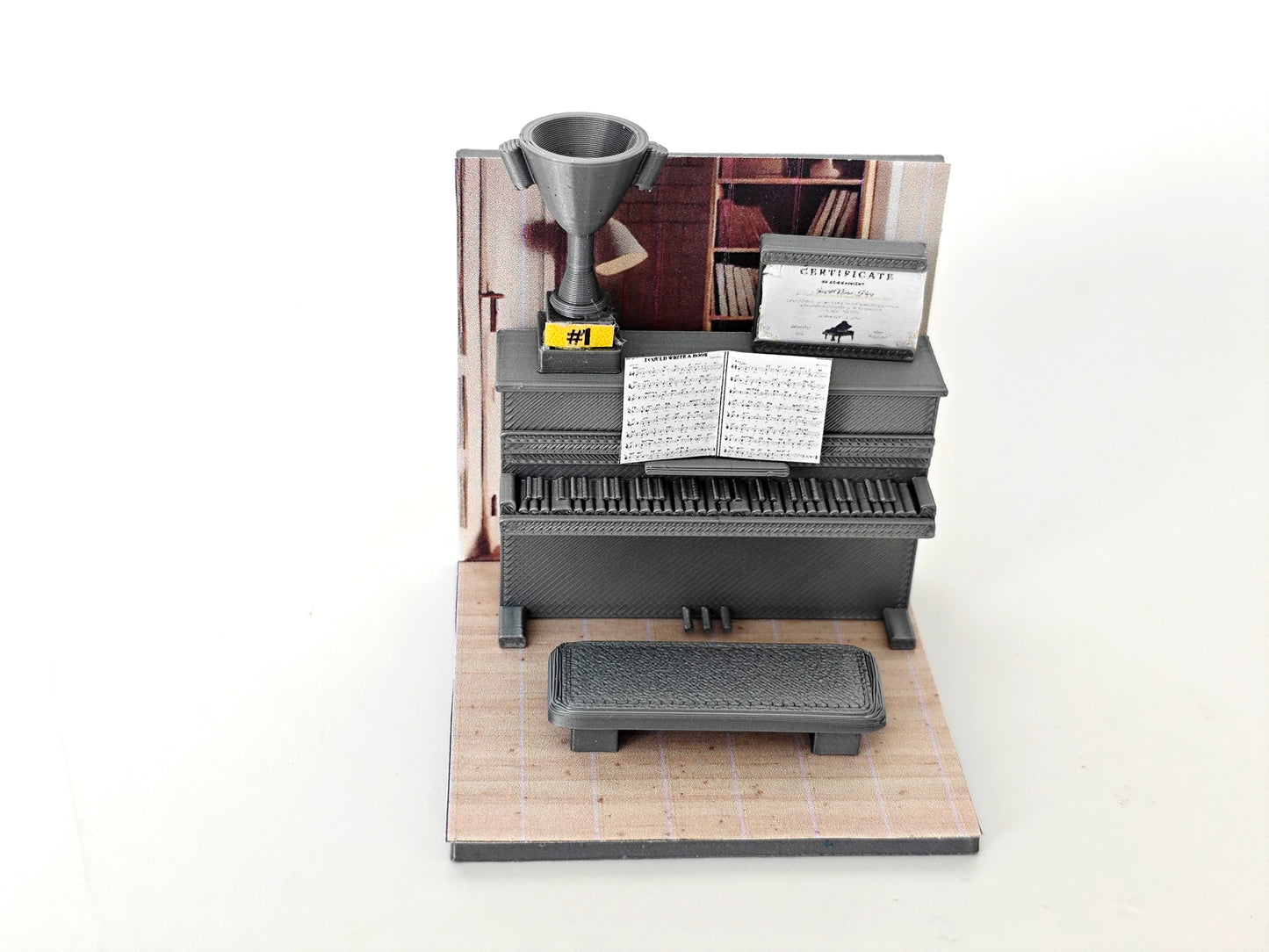 MINI FIGUAR Piano Room Set, piano, perfect gift for piano player or teacher, musical instrument, Brick Accessories & Kits, STL Printable