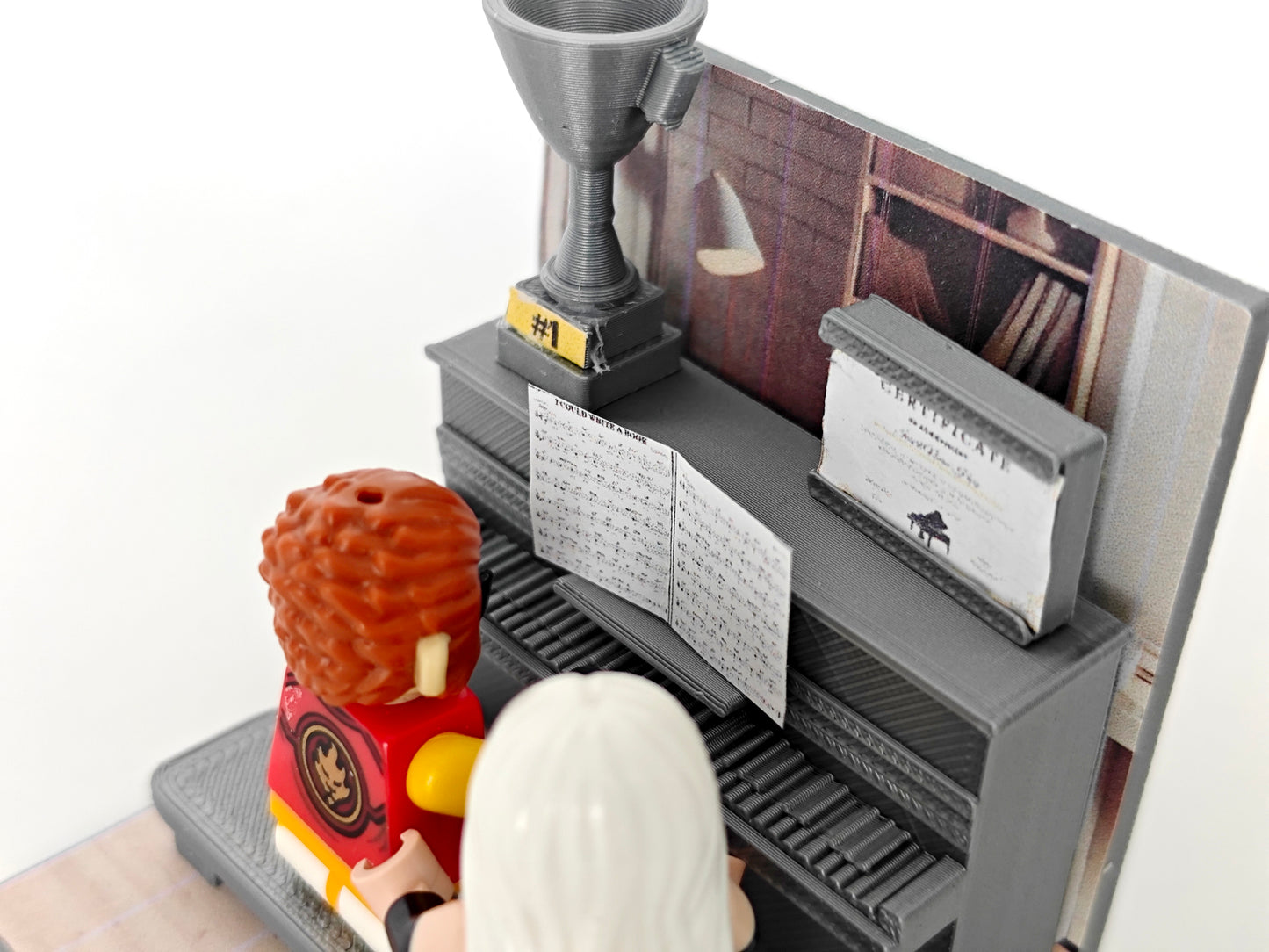 MINI FIGUAR Piano Room Set, piano, perfect gift for piano player or teacher, musical instrument, Brick Accessories & Kits, STL Printable