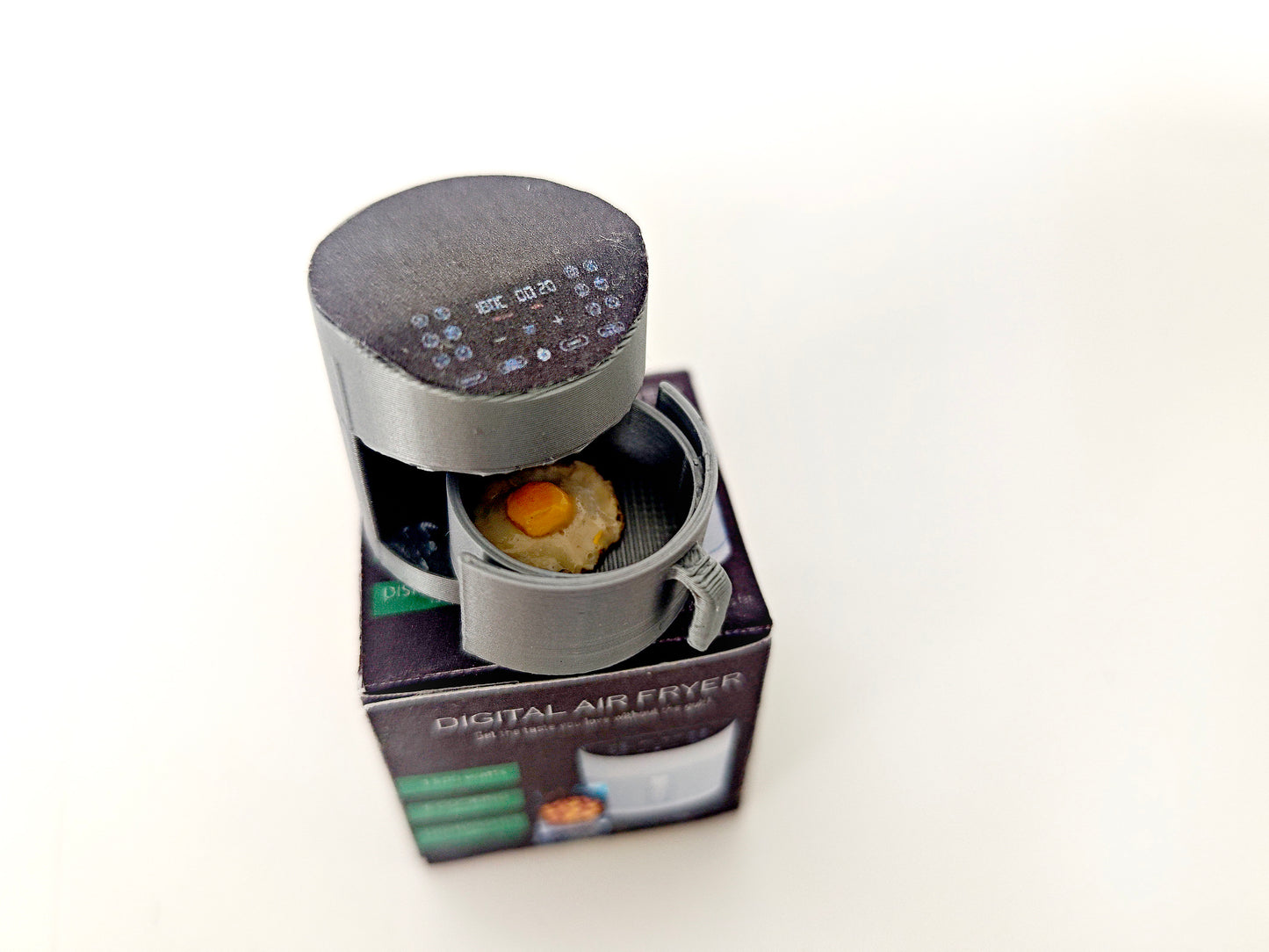 3D printing STL - 1:12 mini Air fryer plus box and Manuel, mini cookware, miniatures, kitchen applicants, mini cooking, real cook