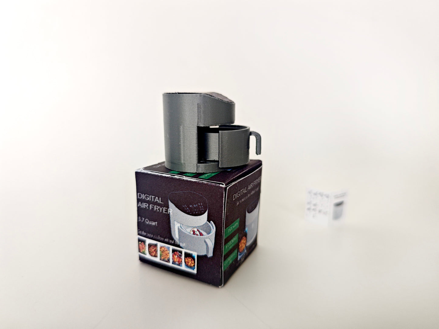 3D printing STL - 1:12 mini Air fryer plus box and Manuel, mini cookware, miniatures, kitchen applicants, mini cooking, real cook