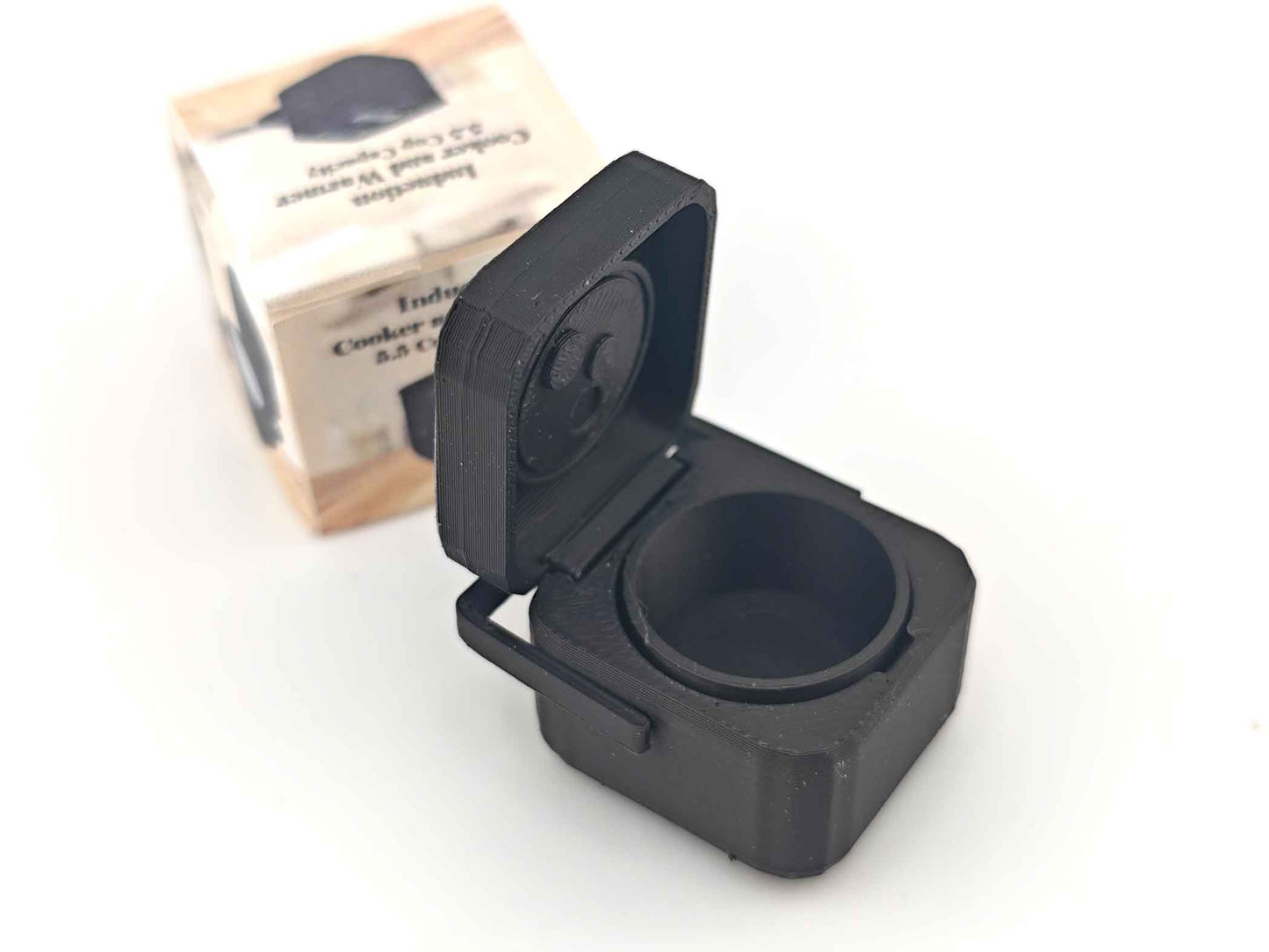 1:12 openable rice cooker and box, miniatures, kitchen applicants, mini cooking, real cook, 3D printing STL