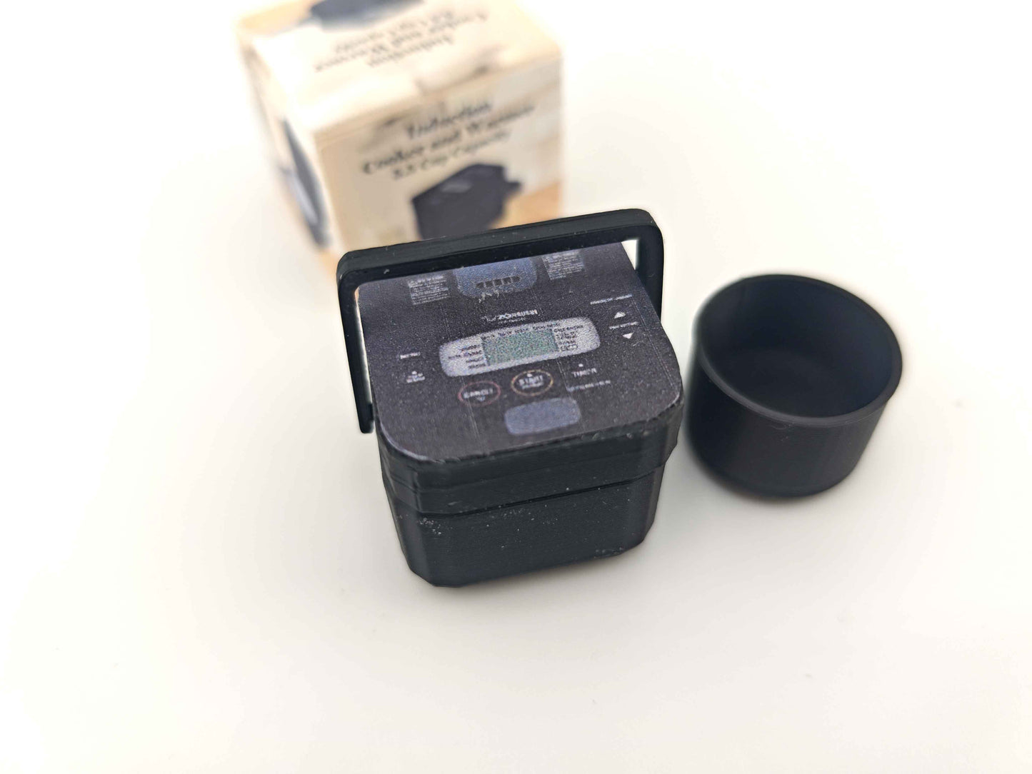 1:12 openable rice cooker and box, miniatures, kitchen applicants, mini cooking, real cook, 3D printing STL