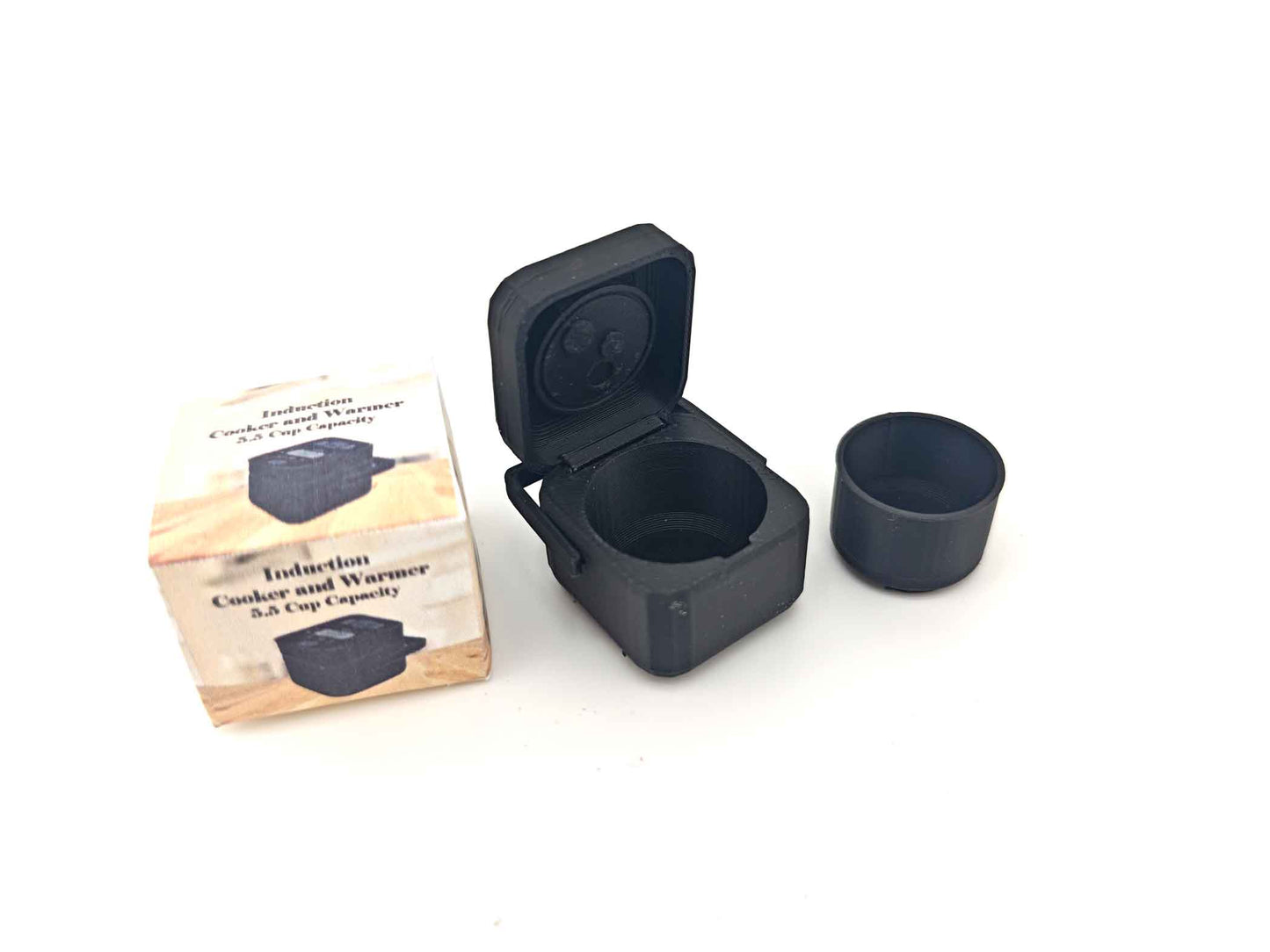 1:12 openable rice cooker and box, miniatures, kitchen applicants, mini cooking, real cook, 3D printing STL