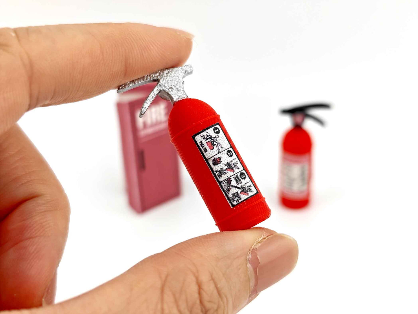 1:12 realism Fire Extinguisher, packaging box with label and sticker , mini kitchen, living room, fire truck, fire station, 3D STL ,dioramas