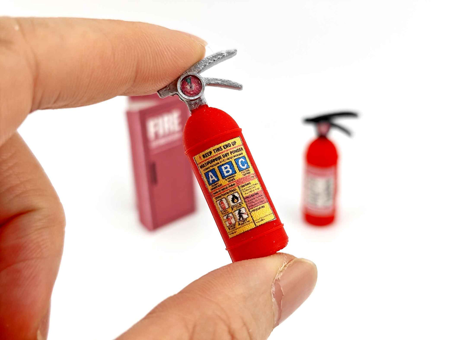 1:12 realism Fire Extinguisher, packaging box with label and sticker , mini kitchen, living room, fire truck, fire station, 3D STL ,dioramas