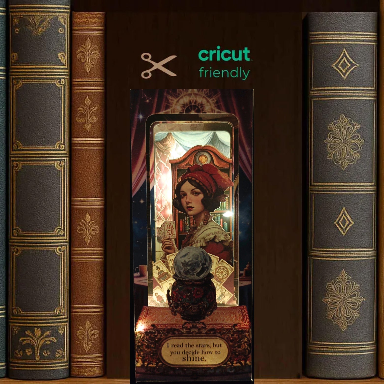 Fortune teller BookNook Kit: Paper Diorama Template (PDF & PNG for Cricut)
