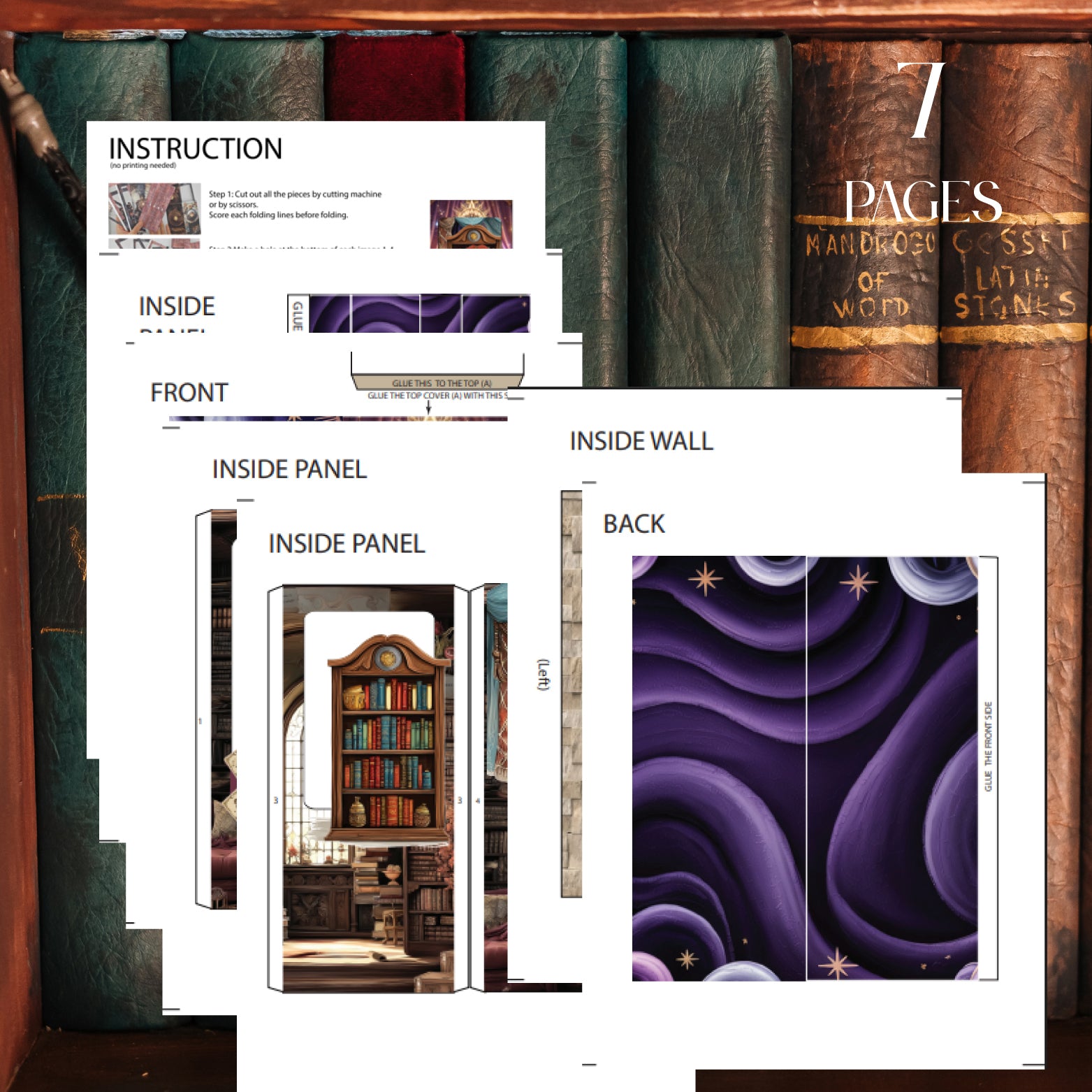 Fortune teller BookNook Kit: Paper Diorama Template (PDF & PNG for Cricut)
