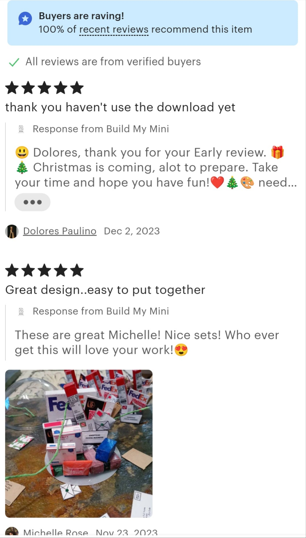 Open box Amazon post box UPS FedEx delivery package and mini envelopes for dollhouse moving yearly ornament or gift 1:6 and 12