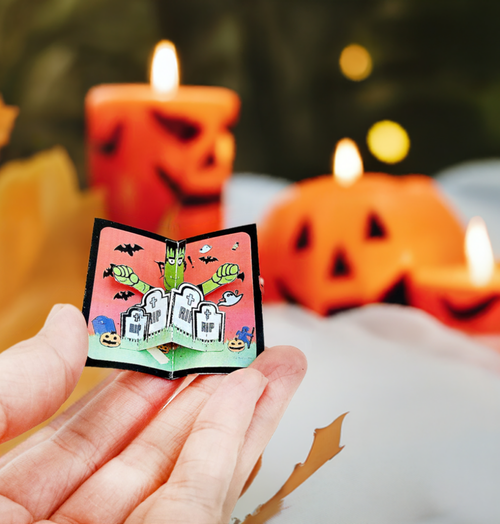 Large & mini Halloween Pop-up card, DIY card, customize card, mini card, Pop-Up card template