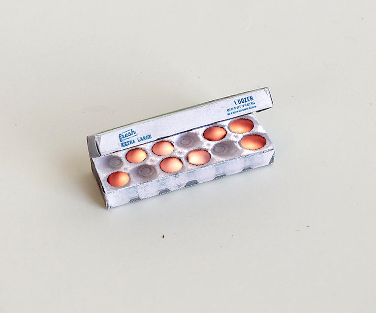 Openable egg box for dollhouse for 1:6 scale, doll food