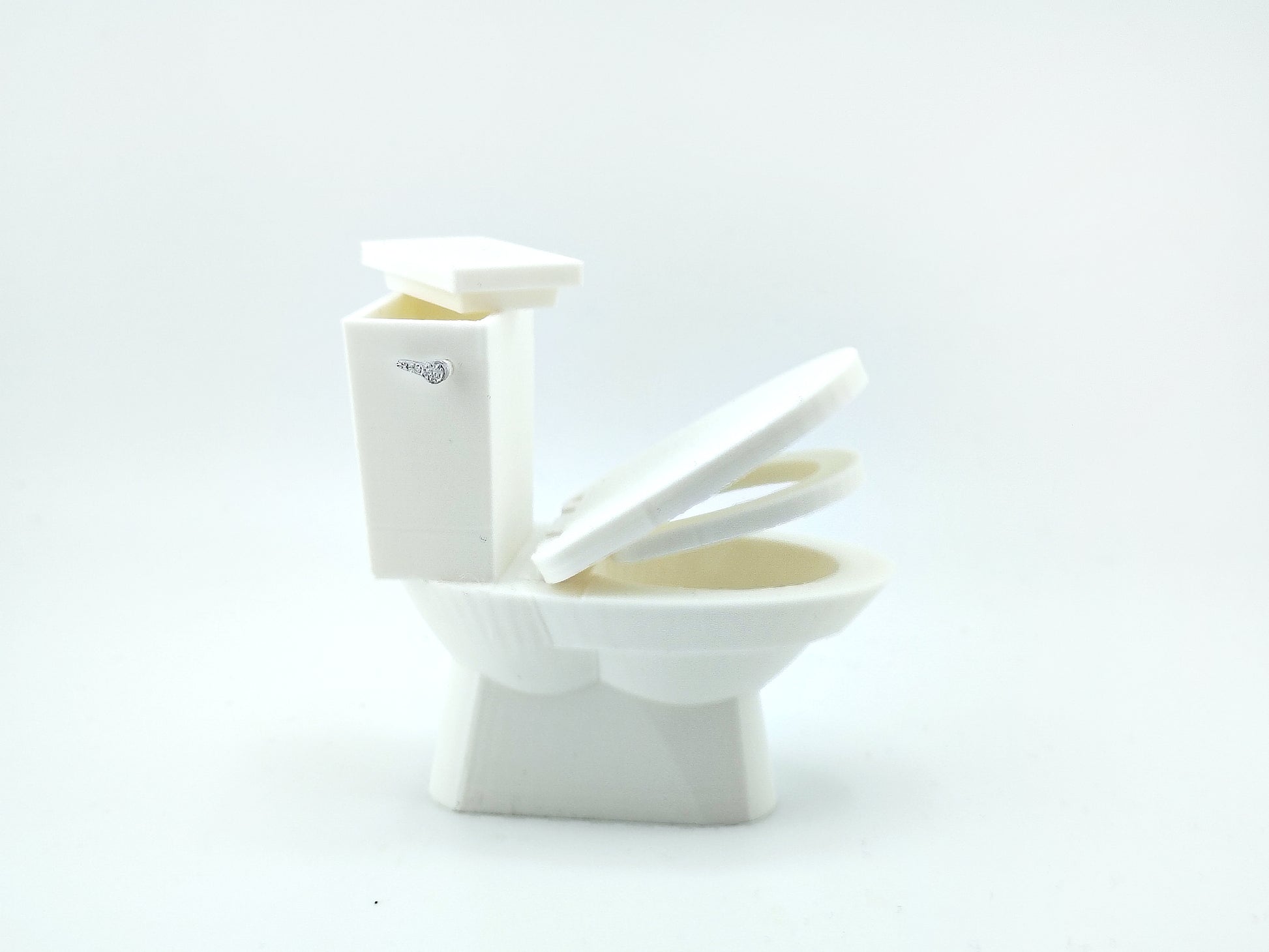 1:12 Toilet Seat STL File | Dollhouse Bathroom, Washroom & Restroom Miniature Diorama