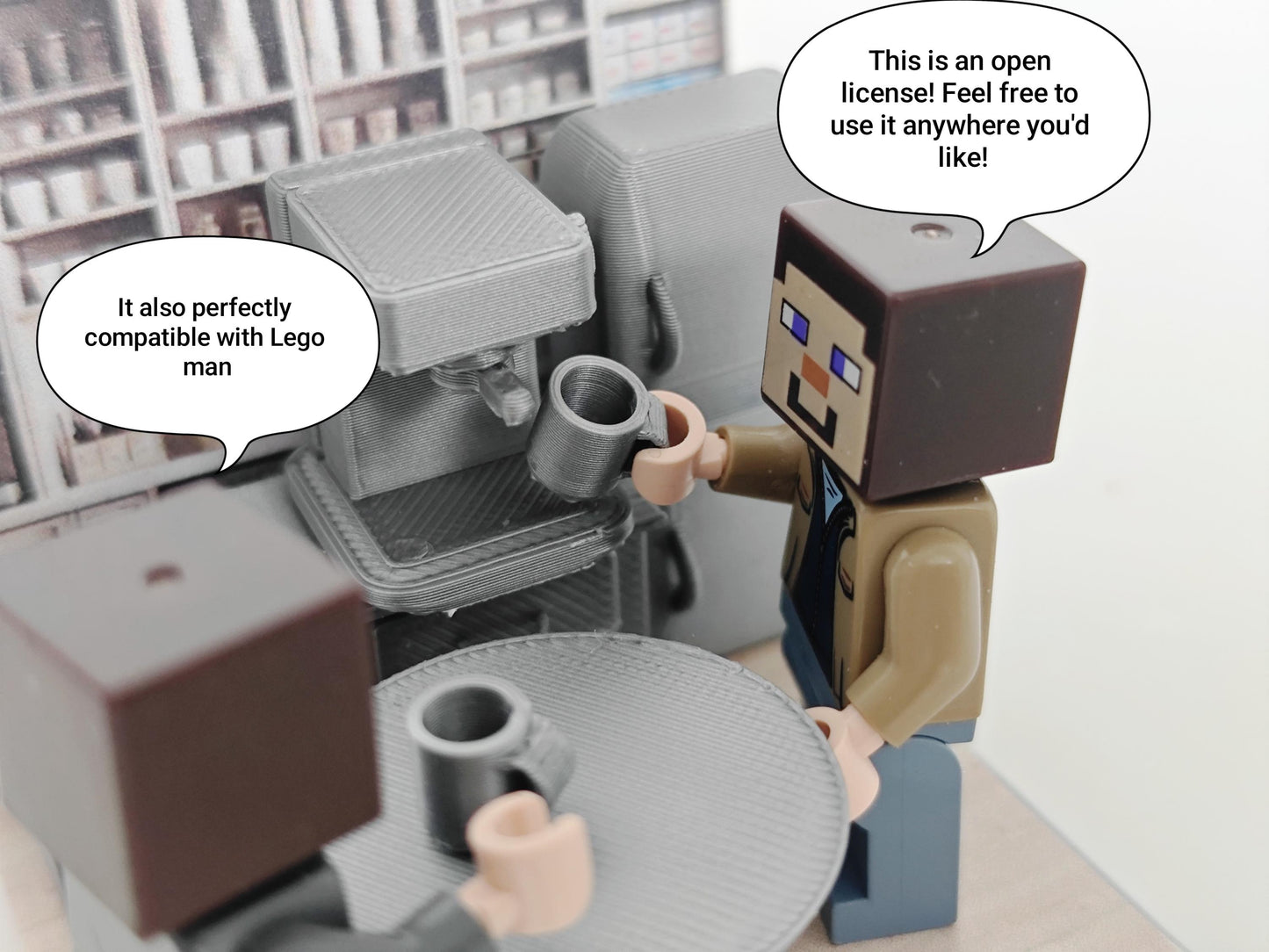 MINI FIGUAR Office Pantry for Lego men, a miniature office kitchen & pantry, perfect for creating the ultimate spot to brew gossip, Lego Accessories, STL Printable 3D