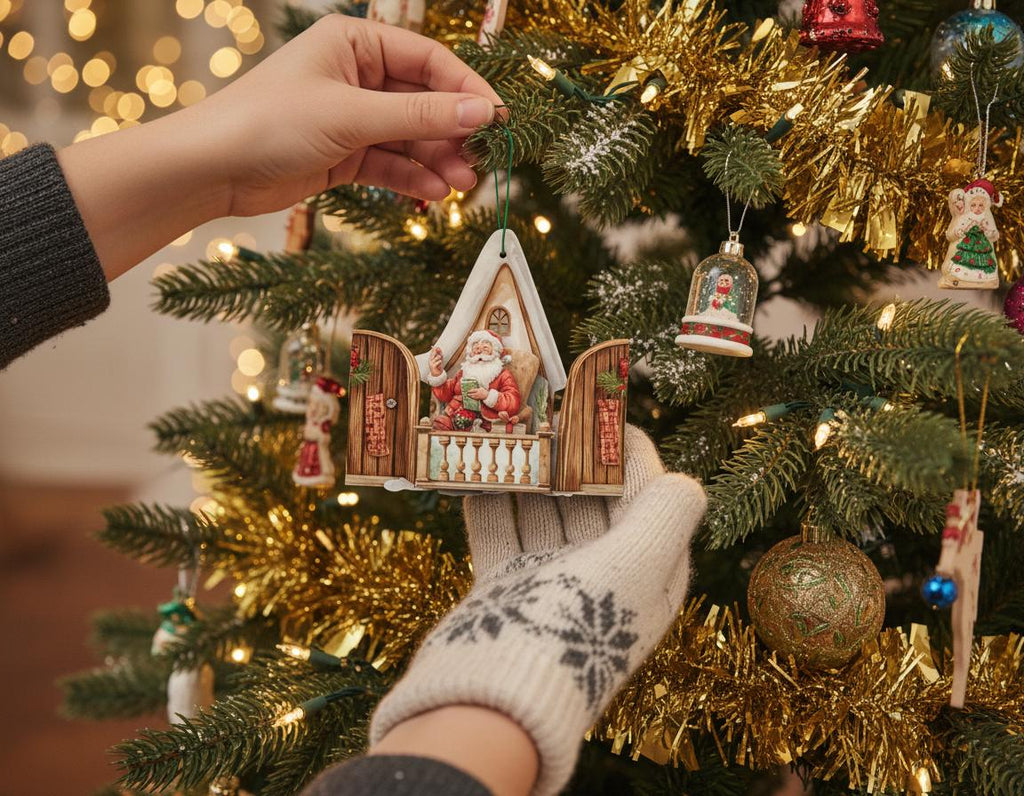 Santa House Pocket Christmas Ornaments: Printable Junk Journal Kit (Digital Download)