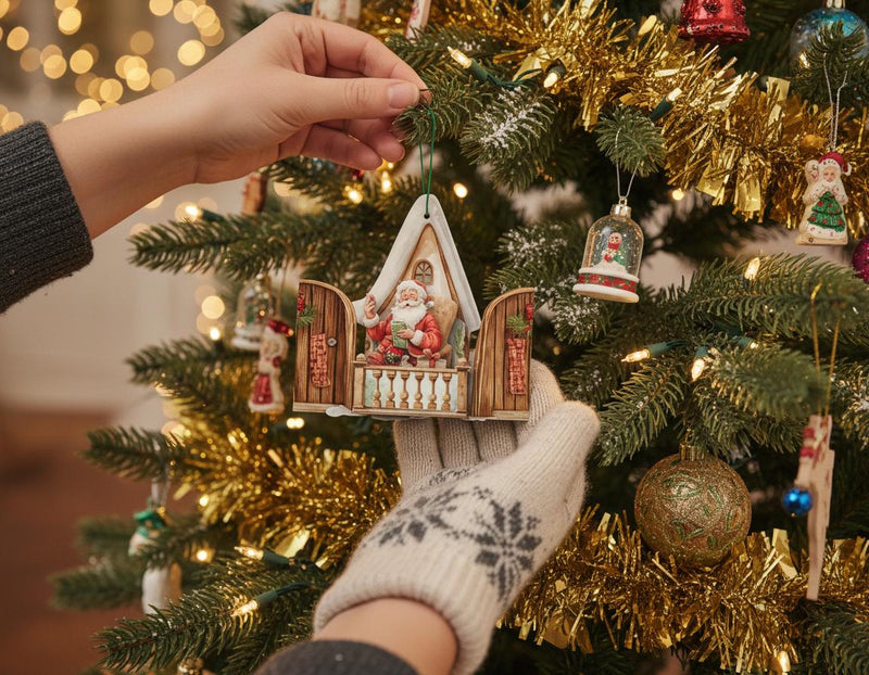 Santa House Pocket Christmas Ornaments: Printable Junk Journal Kit (Digital Download)
