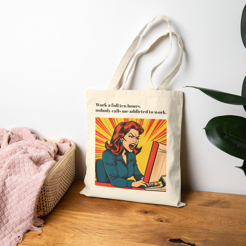 Cotton Canvas Tote Bag - Play on my phone for a second and everyone says I'm addicted