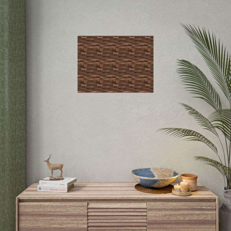 Wood Plank Texture Floor Pattern for 1:12 dollhouse - Rustic Brown