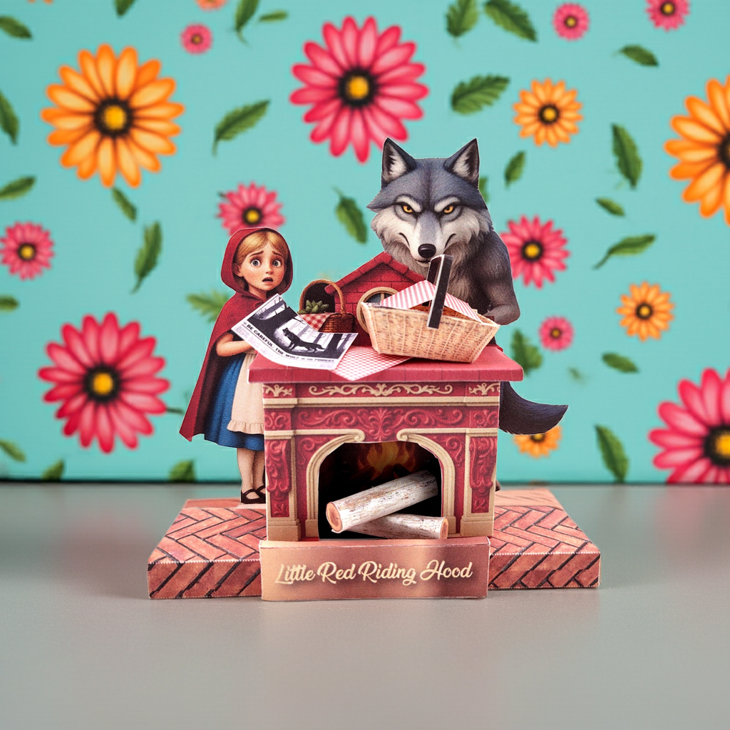 PickScene the little red riding hood paper Stand with Story book and story character