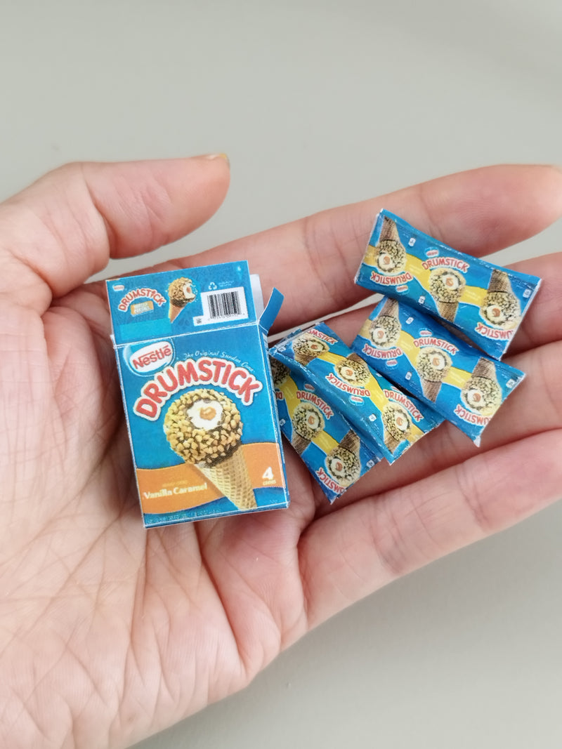 1 6 Scale,  Ice Cream Set for Dollhouses - Printable Mini Snack Items for Supermarket Scenes and Kitchen Play