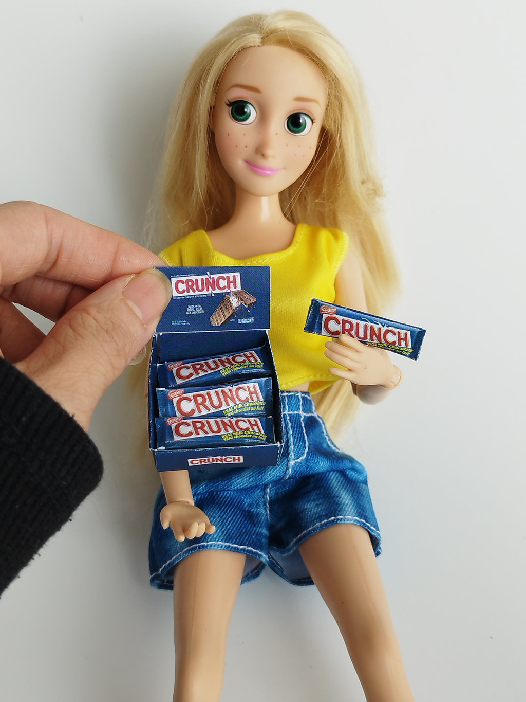 1 6 Scale, chocolate bar Supermarket Display Box and Chocolate Set - Printable Dollhouse Snack for Barbies and DIY