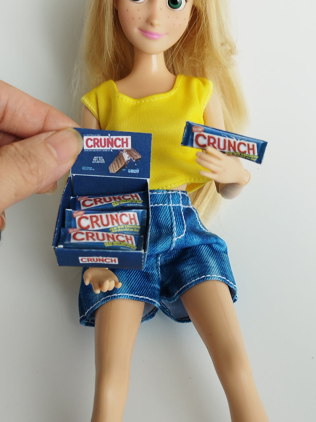 1 6 Scale, chocolate bar Supermarket Display Box and Chocolate Set - Printable Dollhouse Snack for Barbies and DIY