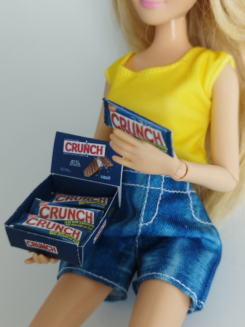 1 6 Scale, chocolate bar Supermarket Display Box and Chocolate Set - Printable Dollhouse Snack for Barbies and DIY
