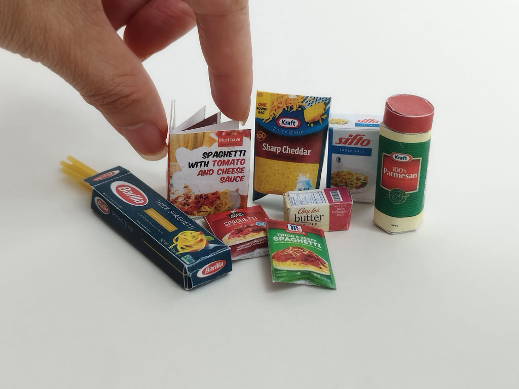 Create a delicious dollhouse meal with this 1:6 scale 9-piece Pasta Set printable template. Featuring a DIY mini recipe and cooking accessories, this downloadable set is perfect for doll meals and miniature enthusiasts.

