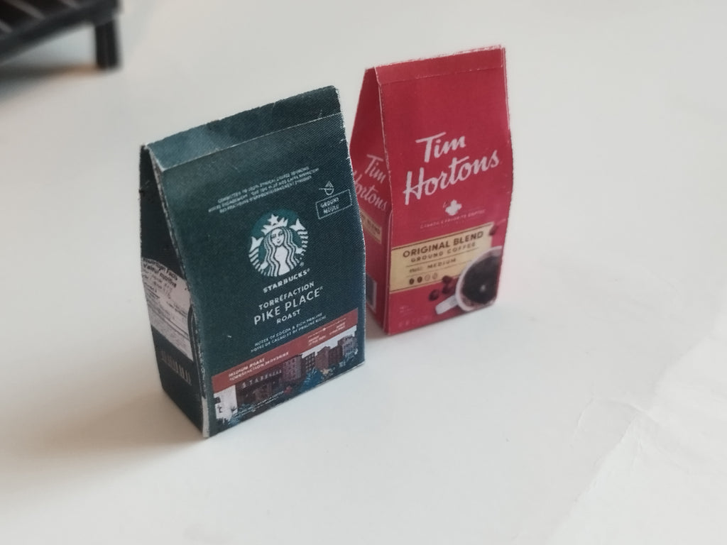 11 items, 1 :6 Hot tea, coffee with sugar, printable pantry, individual tea bags, coffee bags and sugar, printable miniature template
