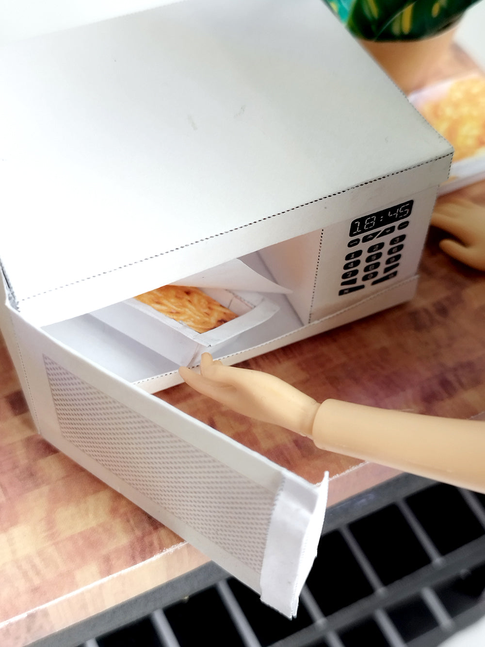 1:6 scale DIY printable Microwave Macaroni and cheese Dollhouse Miniature Furniture  Easy Fun Hobby