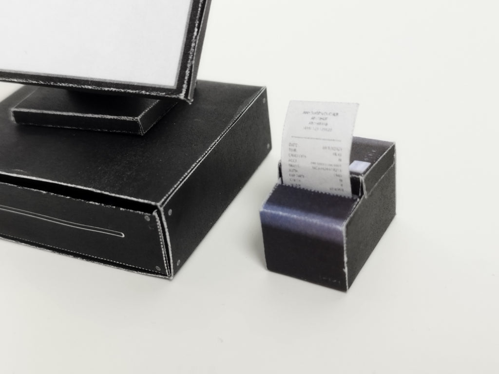 1:6 DIY Printable Cashier Set — Miniature Payment Machine for Doll Shop, Supermarket, Fast Food, Convenience Store