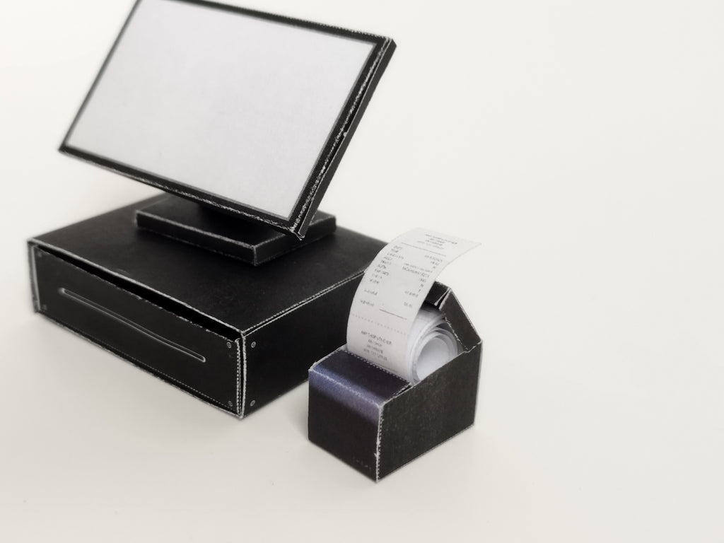 1:6 DIY Printable Cashier Set — Miniature Payment Machine for Doll Shop, Supermarket, Fast Food, Convenience Store