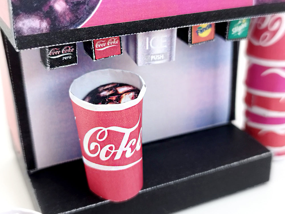 1:6 DIY printable Soda machine pop machine fastfood drink Miniature Furniture Coke Cup  Easy Fun Hobby