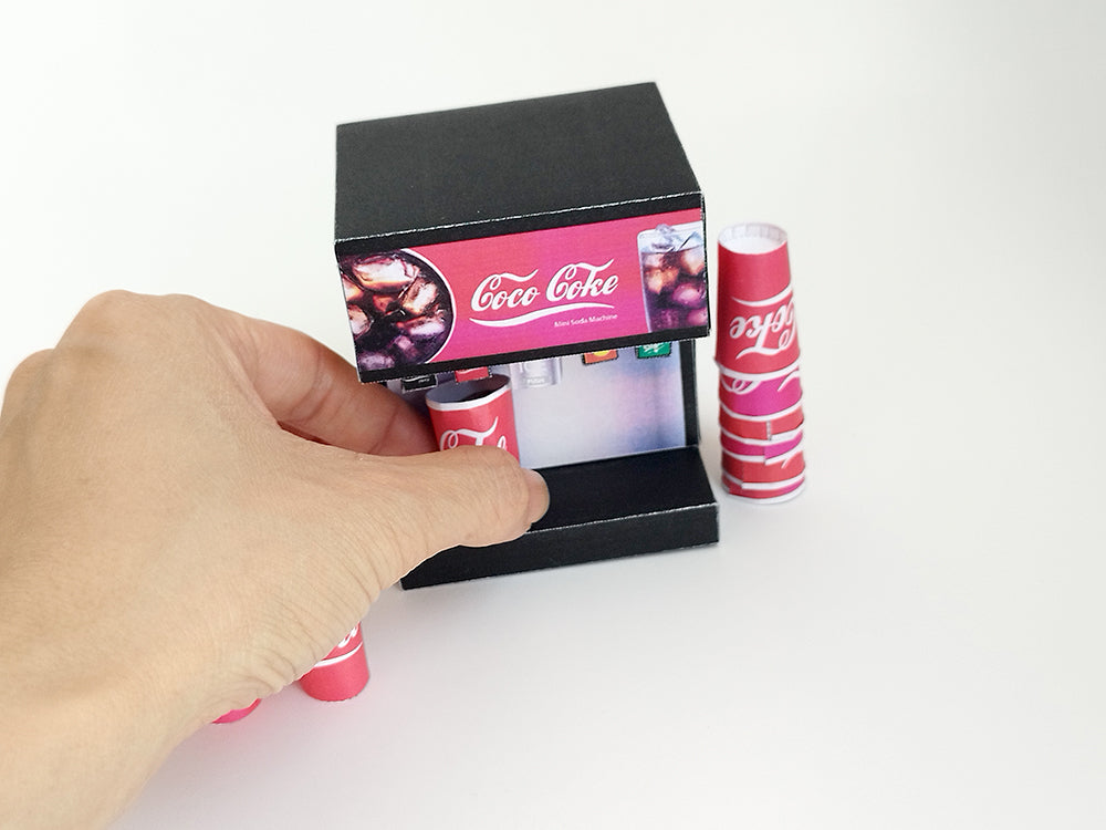 1:6 DIY printable Soda machine pop machine fastfood drink Miniature Furniture Coke Cup  Easy Fun Hobby