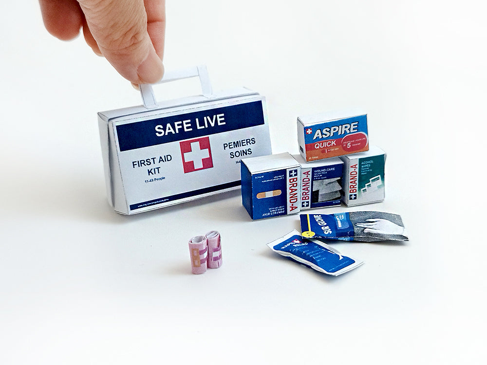 dollhouse setup First Aid Kit Medical box for Sick dolls and barbies  1:6 8 styles miniature items bandages