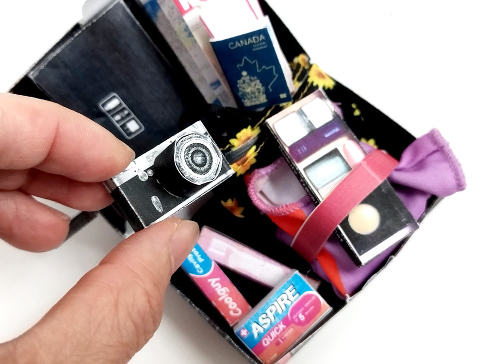 Doll Travel Set Printable Miniature, Luggage, New York Map (PDF Pattern)