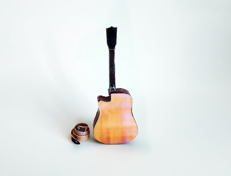 1:6 Mini Acoustic Guitar, DIY Dollhouse Miniature (PDF Pattern)