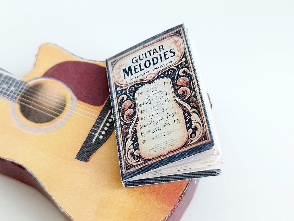 Miniature Music Book Set, 1:6 Scale Dollhouse Accessory (Digital download)