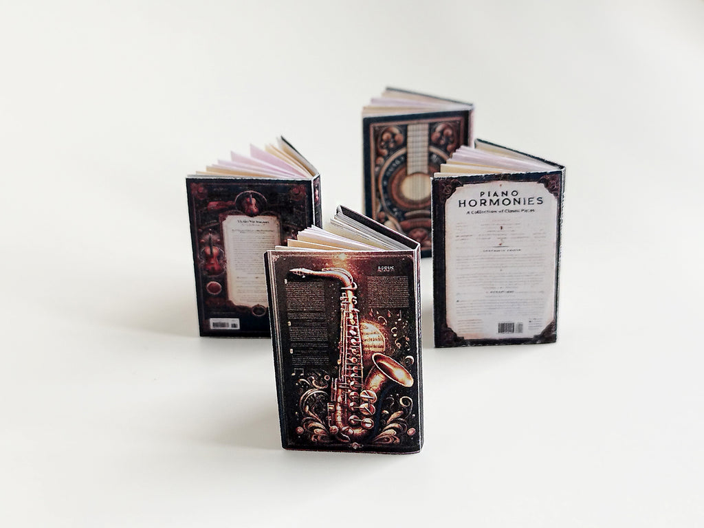 Miniature Music Book Set, 1:6 Scale Dollhouse Accessory (Digital download)