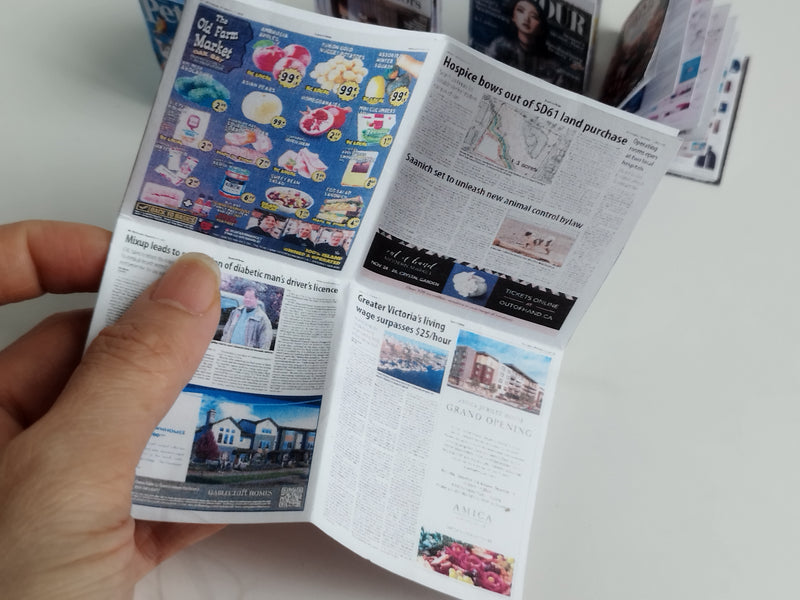 1:6 Scale Dollhouse Magazine & Newspaper, Miniature Decor (PDF Pattern)