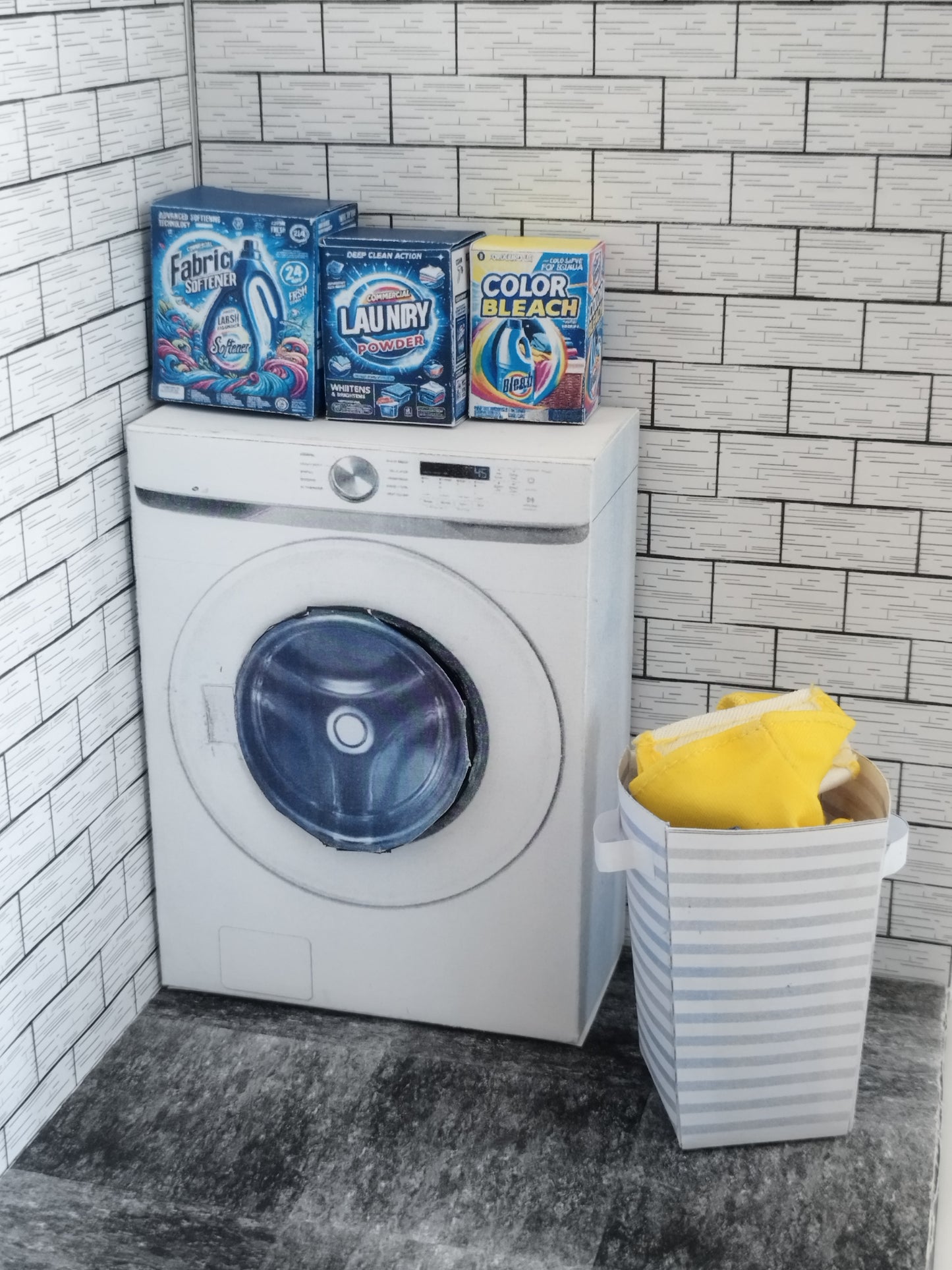 1:6 laundry setup washing machine & detergents for dolls and barbies dollhouse laundry room miniature play 5 styles