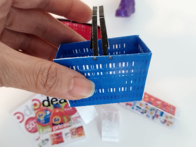 1/6 Scale Miniature Shopping Basket Template, Dollhouse Printable (PDF Download)