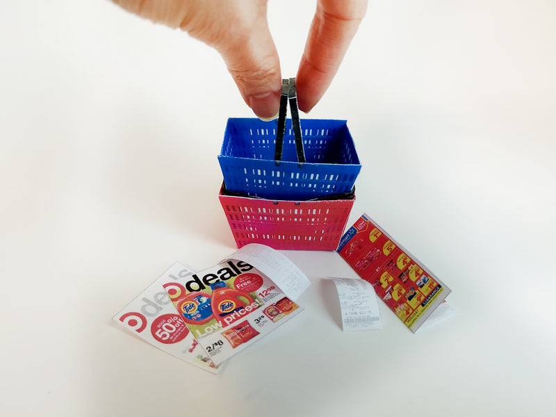 1/6 Scale Miniature Shopping Basket Template, Dollhouse Printable (PDF Download)
