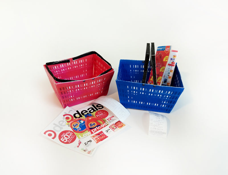 1/6 Scale Miniature Shopping Basket Template, Dollhouse Printable (PDF Download)