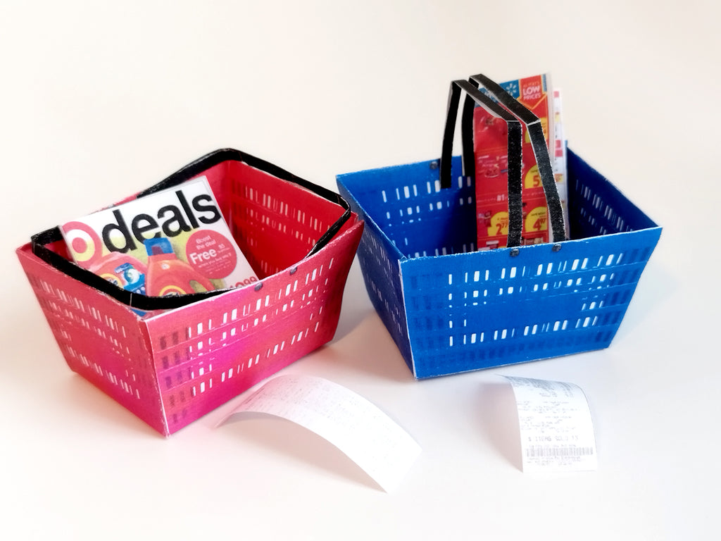 1/6 Scale Miniature Shopping Basket Template, Dollhouse Printable (PDF Download)
