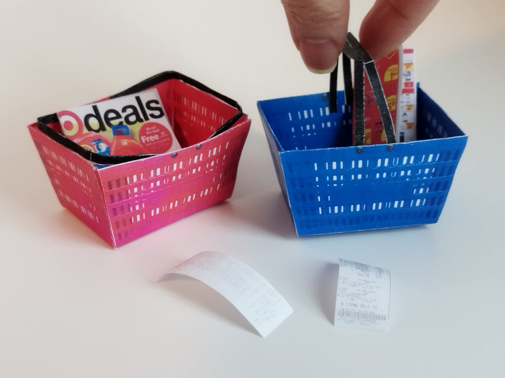 1/6 Scale Miniature Shopping Basket Template, Dollhouse Printable (PDF Download)