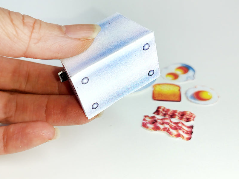 Doll Miniature Toaster Oven, DIY English Breakfast Set (Printable)