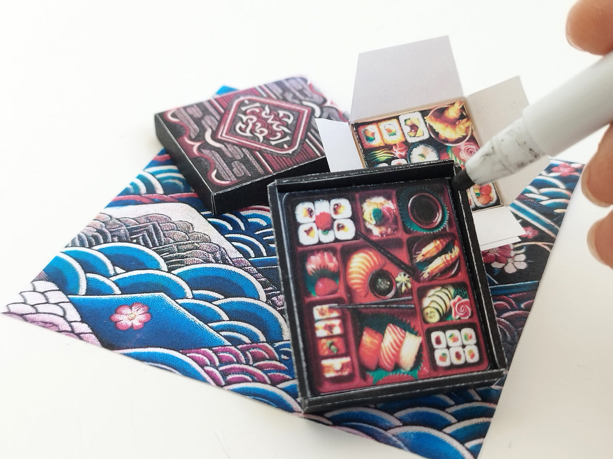 Sushi Box Pattern 4 pieces takeaway Japanese Sushi Set – Build My Mini